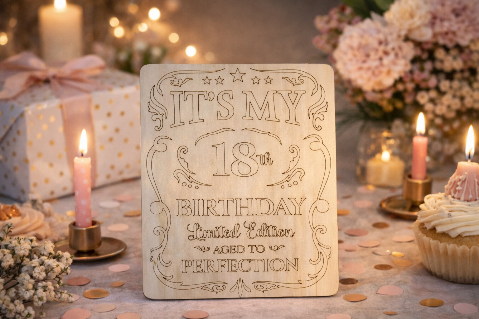 Holzgeschenkkarte „18th Birthday"